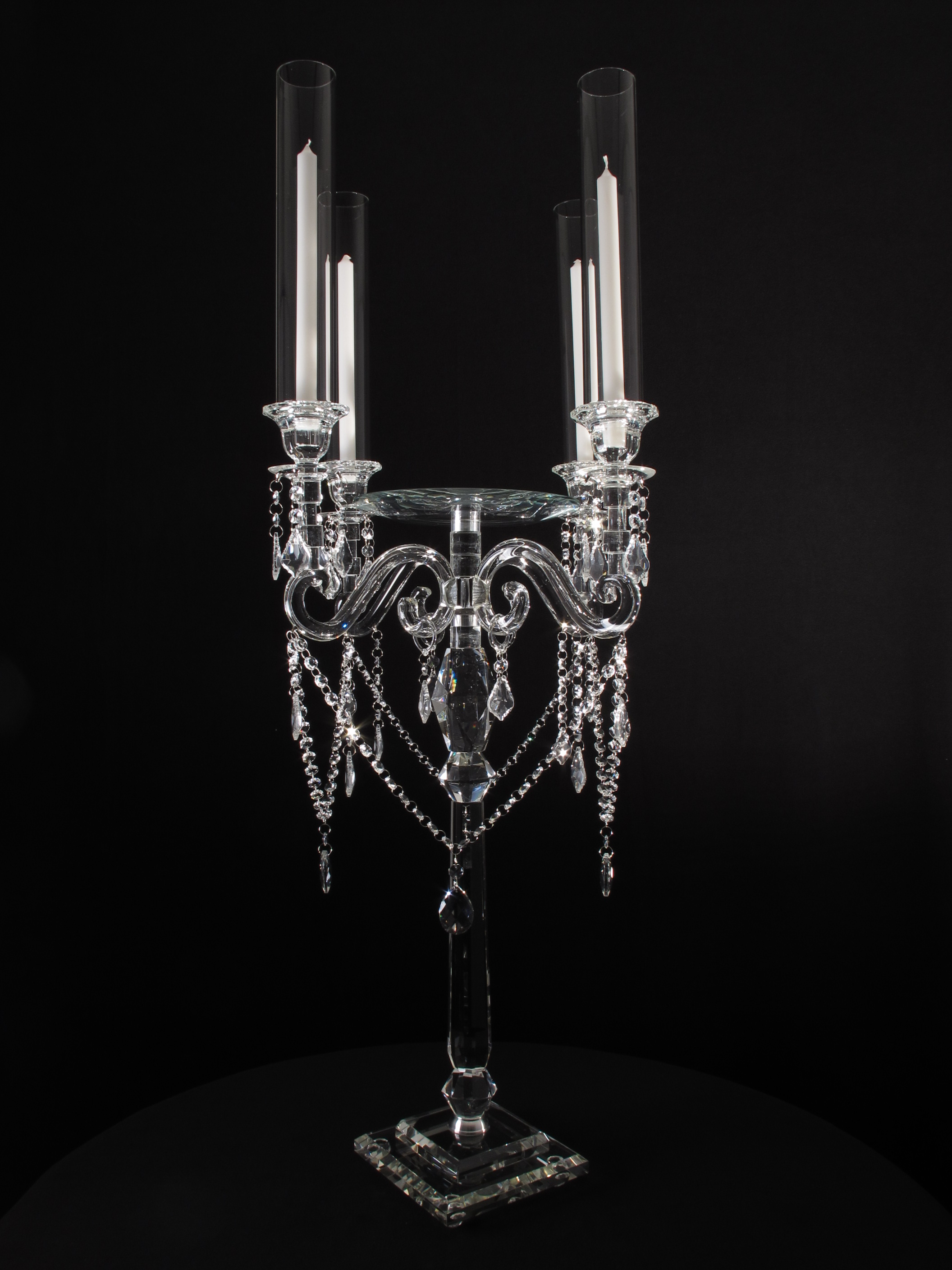 Crystal Flower Stands Candelabra Drama